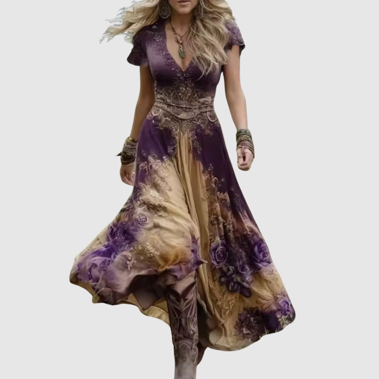 Eliška - Boho maxi sukienka z haftem i lekkim materiałem