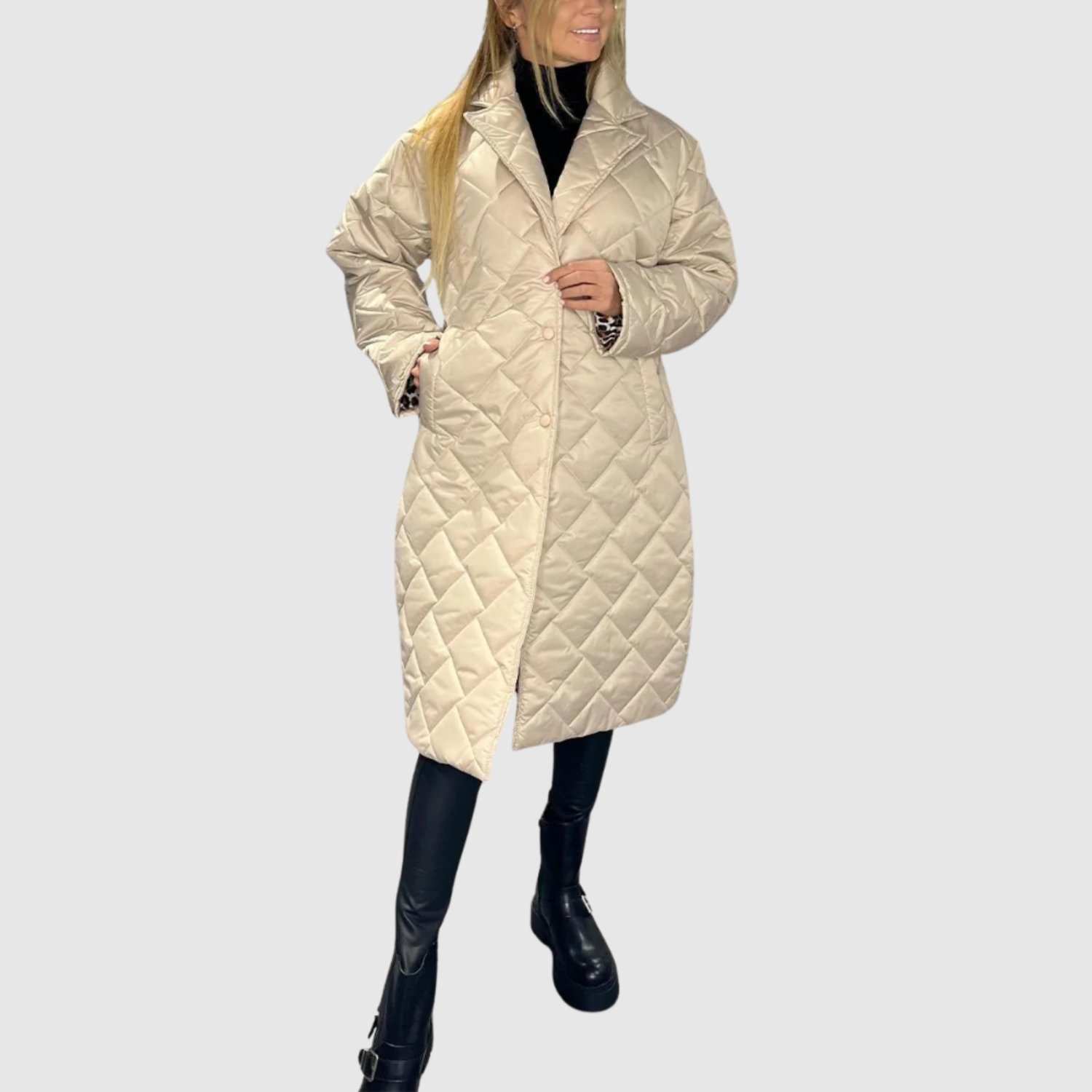 Jelena - Dwustronny pikowany płaszcz