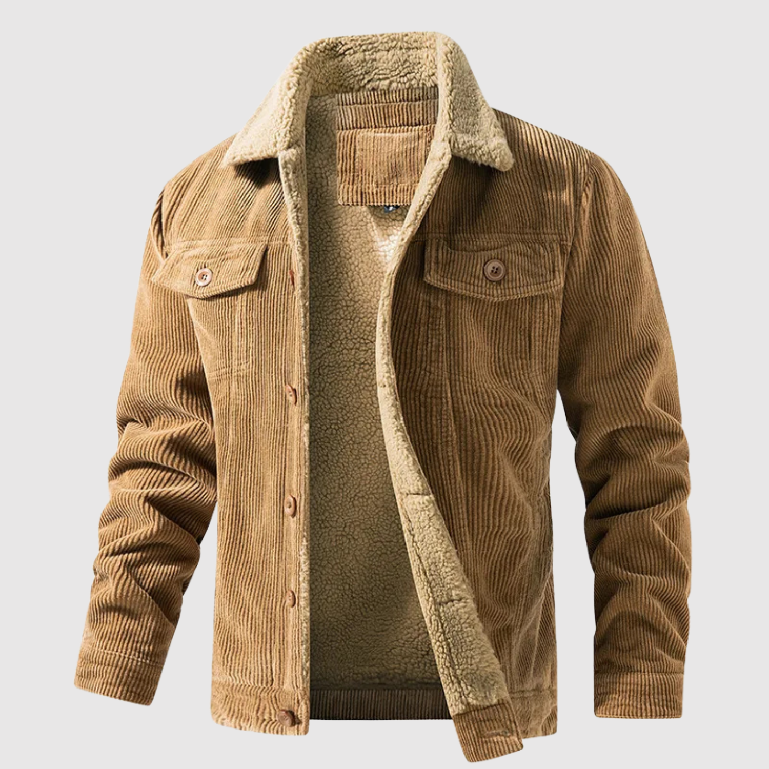 Marek – Ciepła aksamitna kurtka z podszewką teddy i vintage wykończeniem