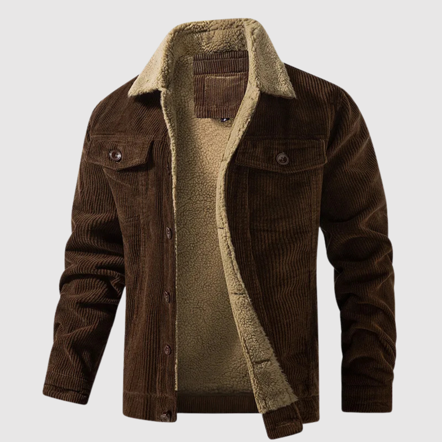 Marek – Ciepła aksamitna kurtka z podszewką teddy i vintage wykończeniem