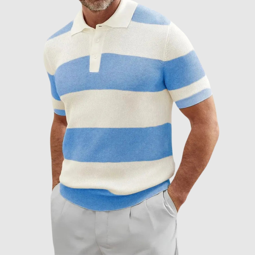 Adrian – Rybny pleciony polo w paski