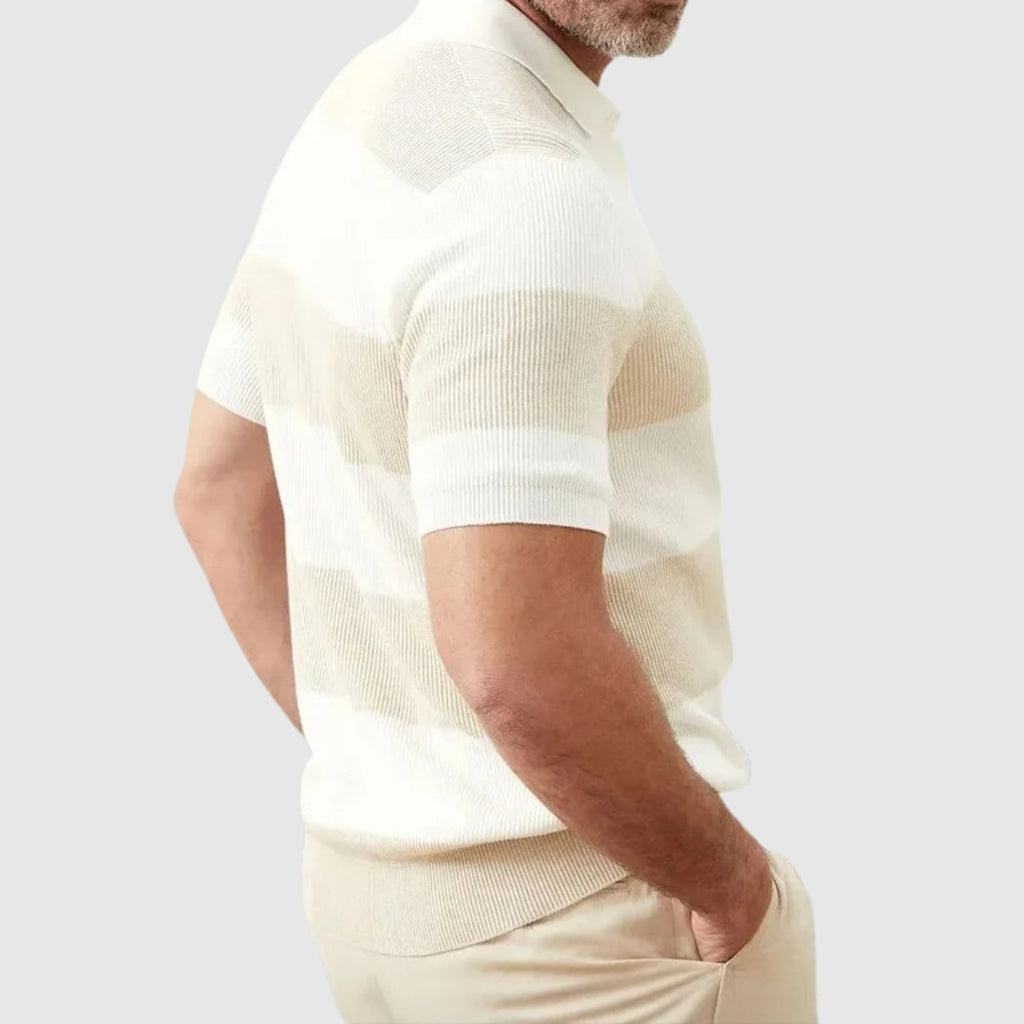 Adrian – Rybny pleciony polo w paski