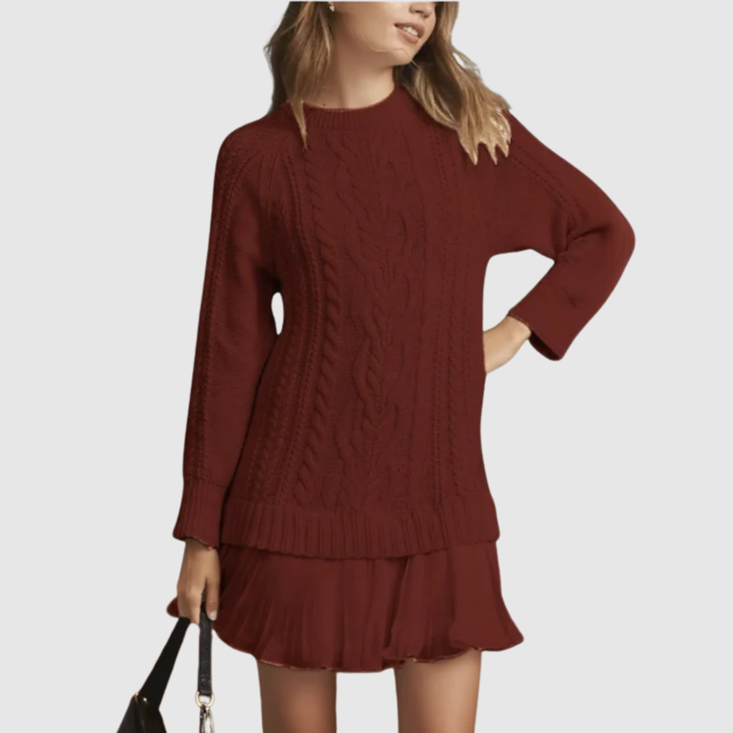 Eliška – Sweterkowa sukienka z zimowym urokiem