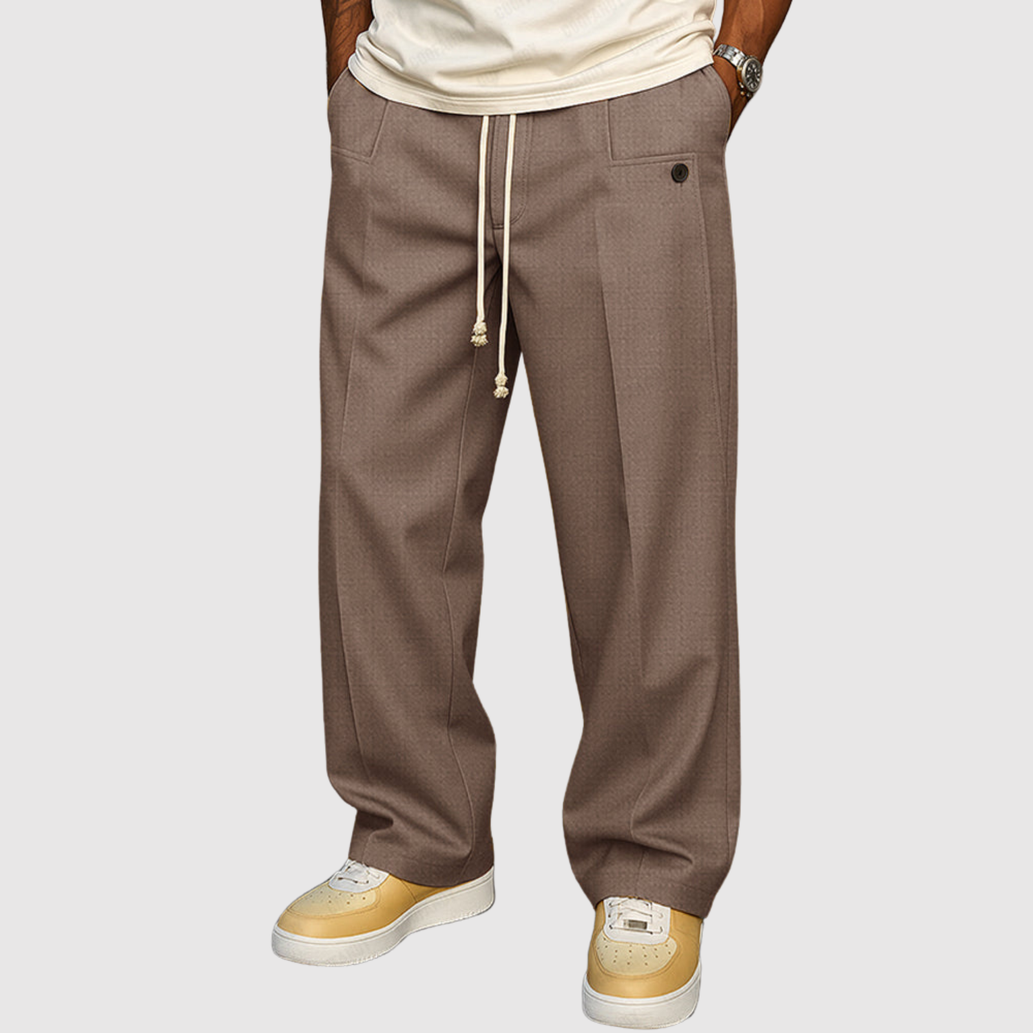 Leo - Codzienne spodnie z sznurkiem w pasie