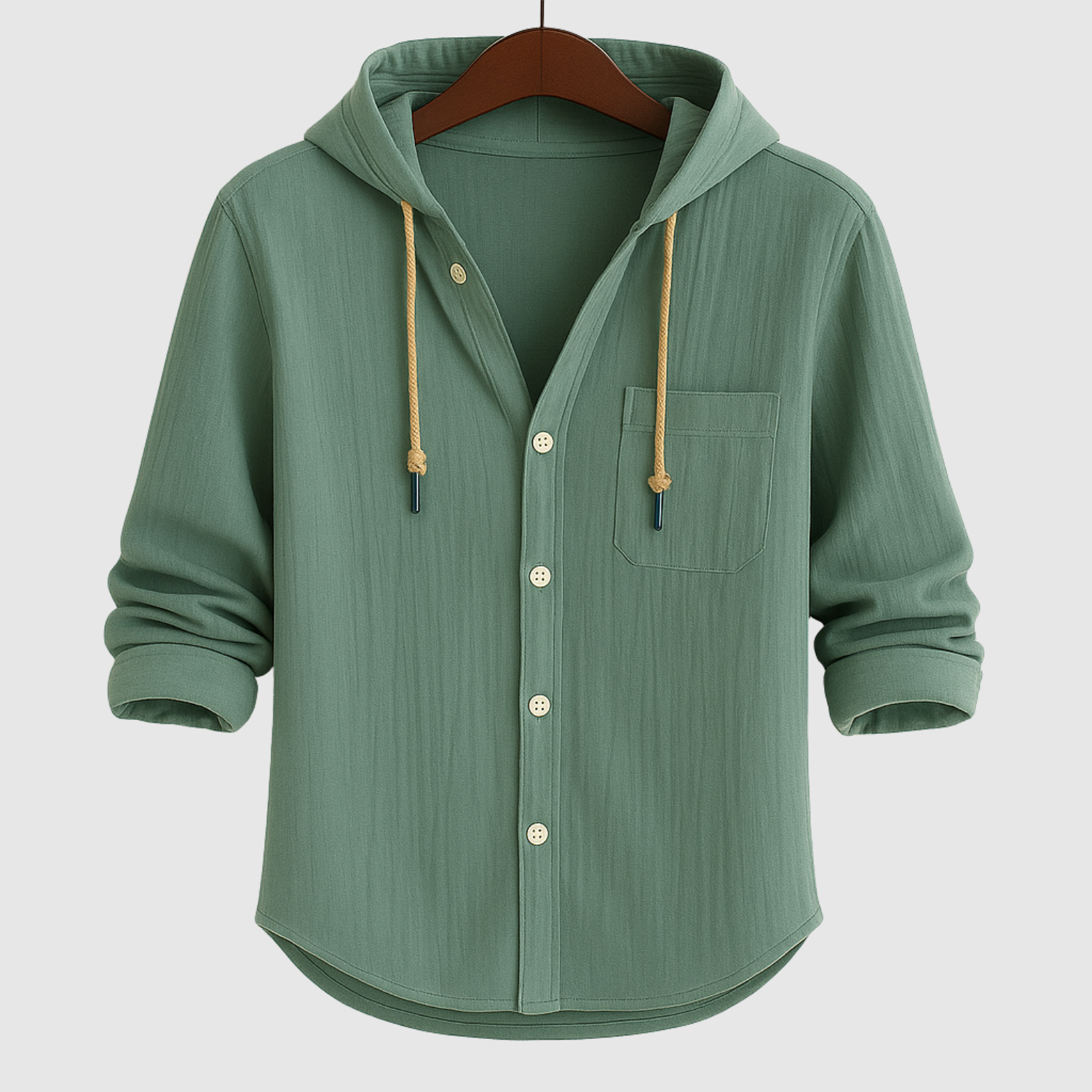 Adrian - Casual męska koszula z kapturem