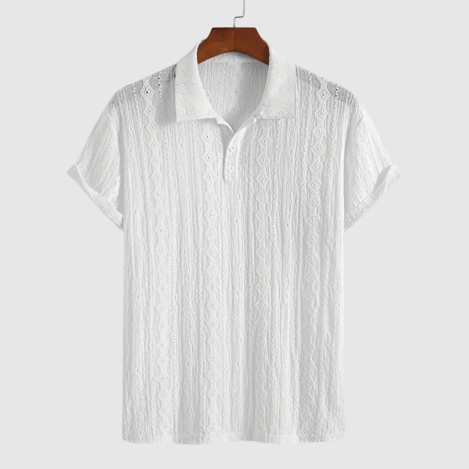 Adrian – Delikatnie pleciony polo z teksturowanym wzorem