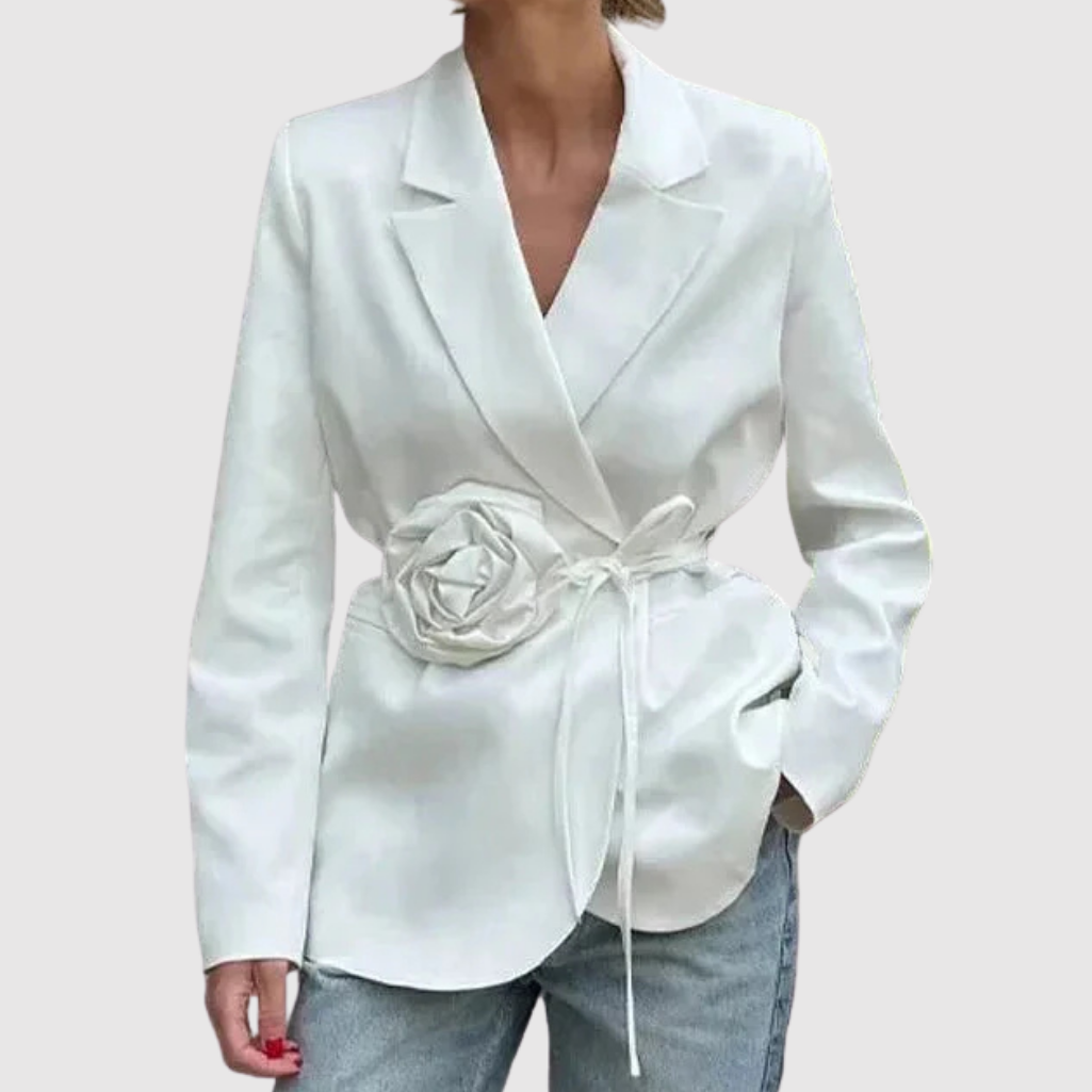 Silvie – Żakiet z kolorowym detalem w pasie