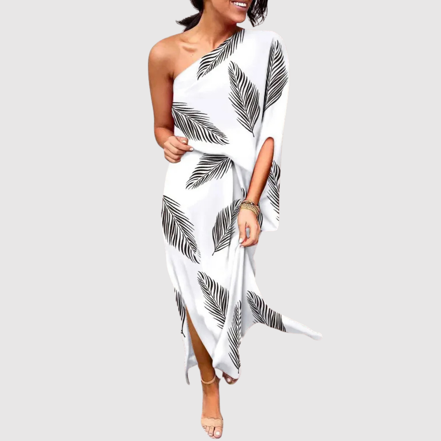 Eliška – Sukienka z asymetrycznym krojem i kwiatowym wzorem