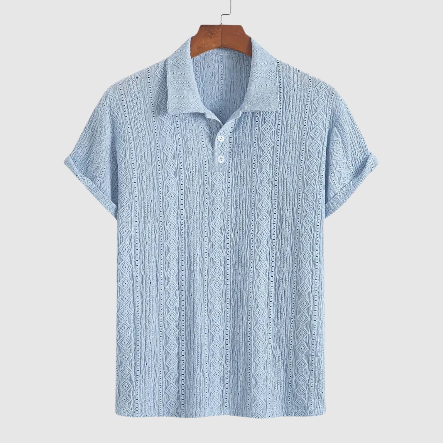 Adrian – Delikatnie pleciony polo z teksturowanym wzorem