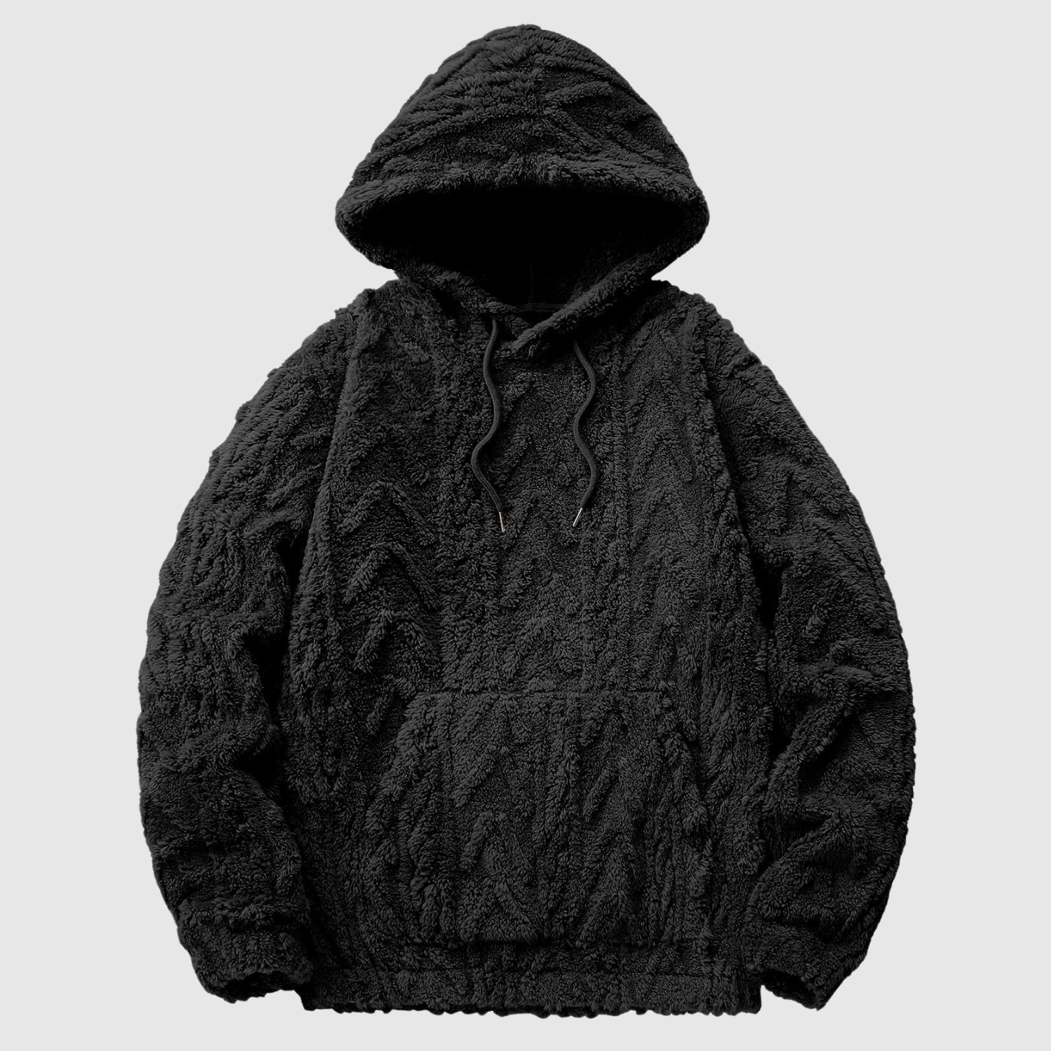 Nina – Miękka bluza teddy z wzorem warkoczowym