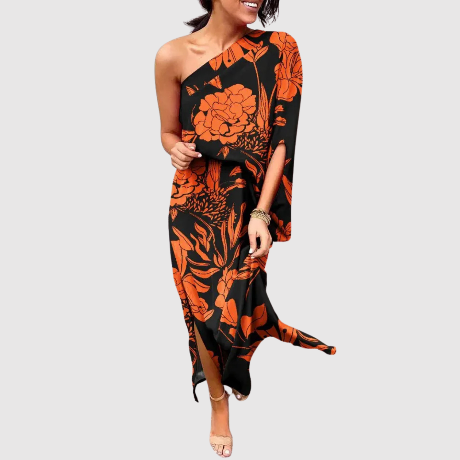 Eliška – Sukienka z asymetrycznym krojem i kwiatowym wzorem