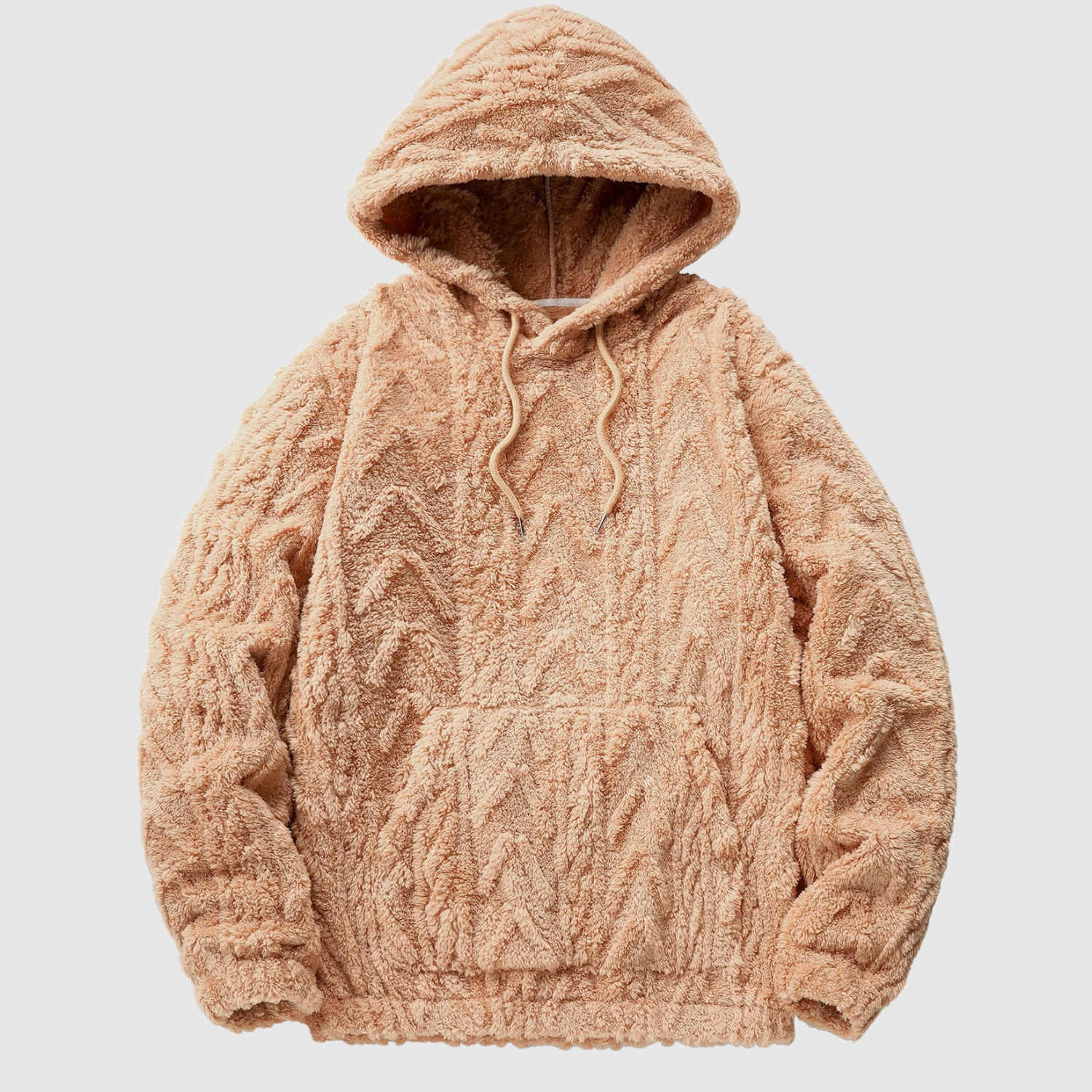 Nina – Miękka bluza teddy z wzorem warkoczowym