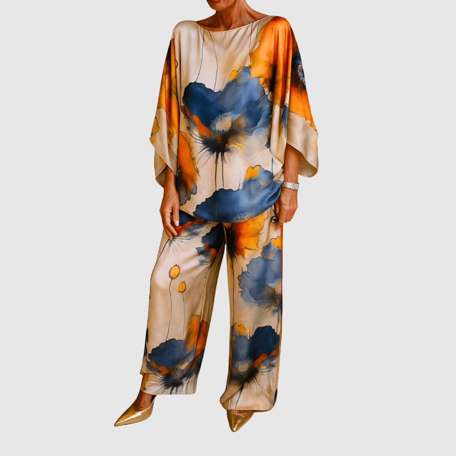 Natálie – Zestaw z satynowymi nadrukami akwarelowymi