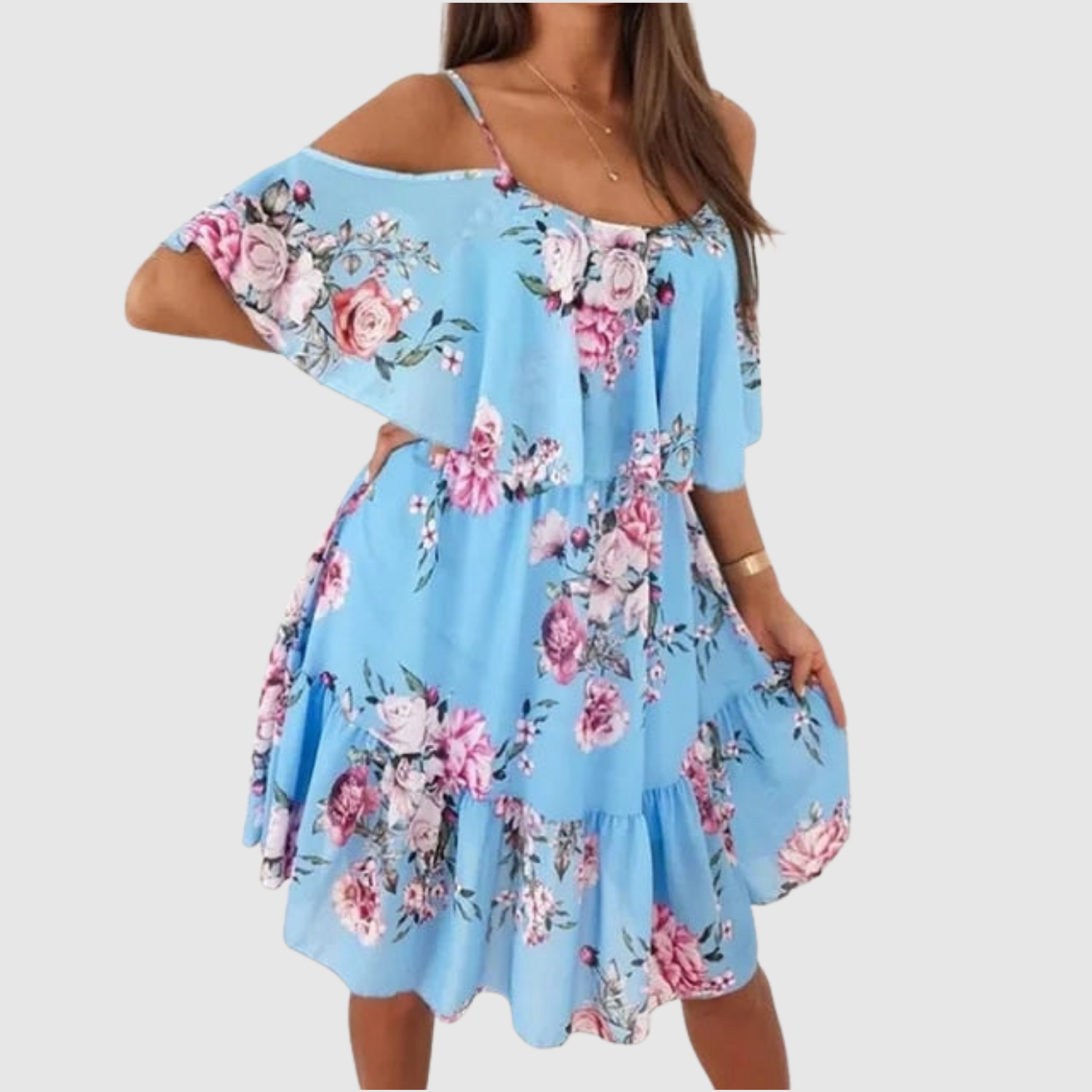 Eliška – Sukienka bez ramiączek w kwiaty