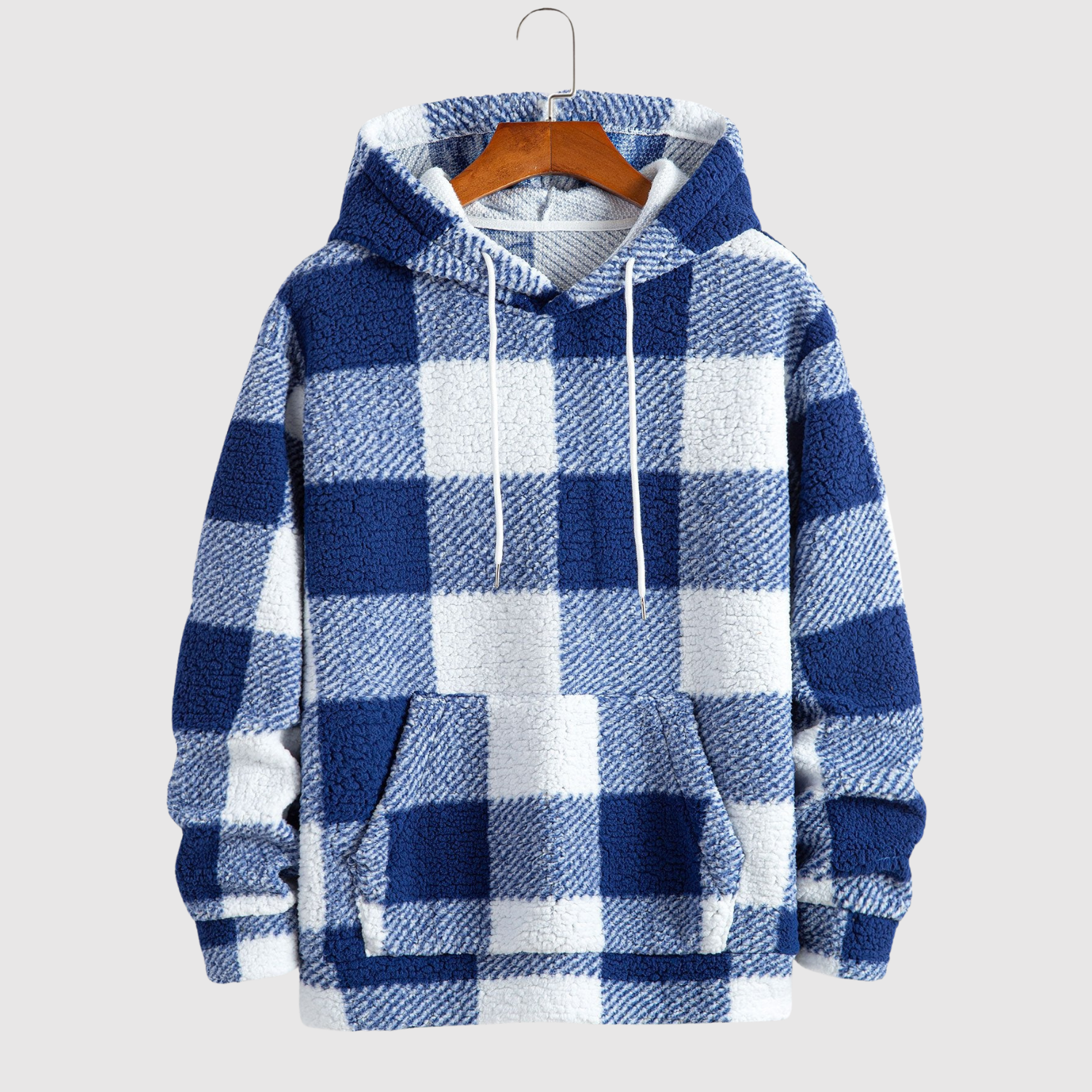 Daniel – Koszulka z tkaniny teddy w kratkę