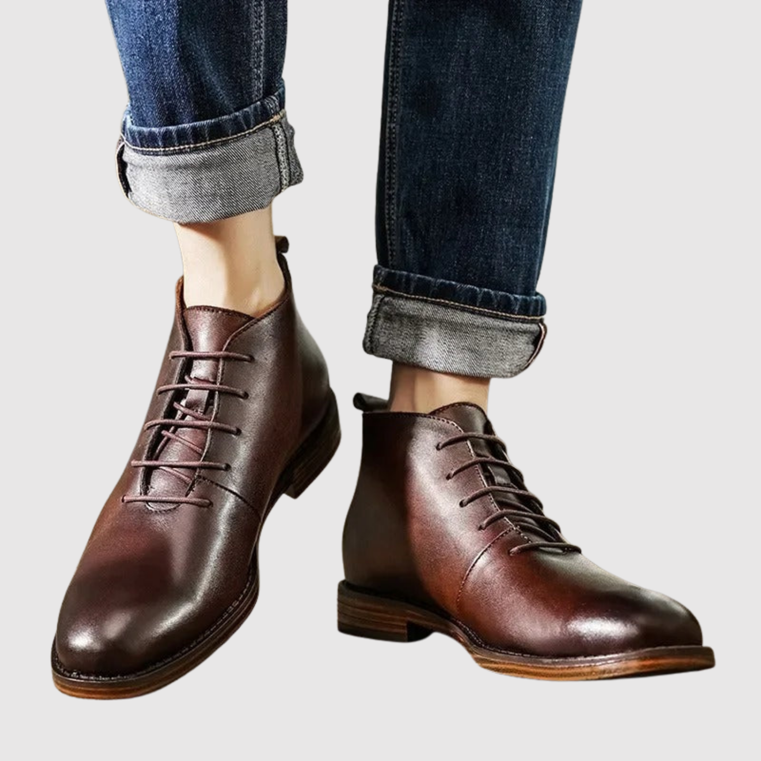 Viktor – Klasyczne skórzane buty z twardą podeszwą