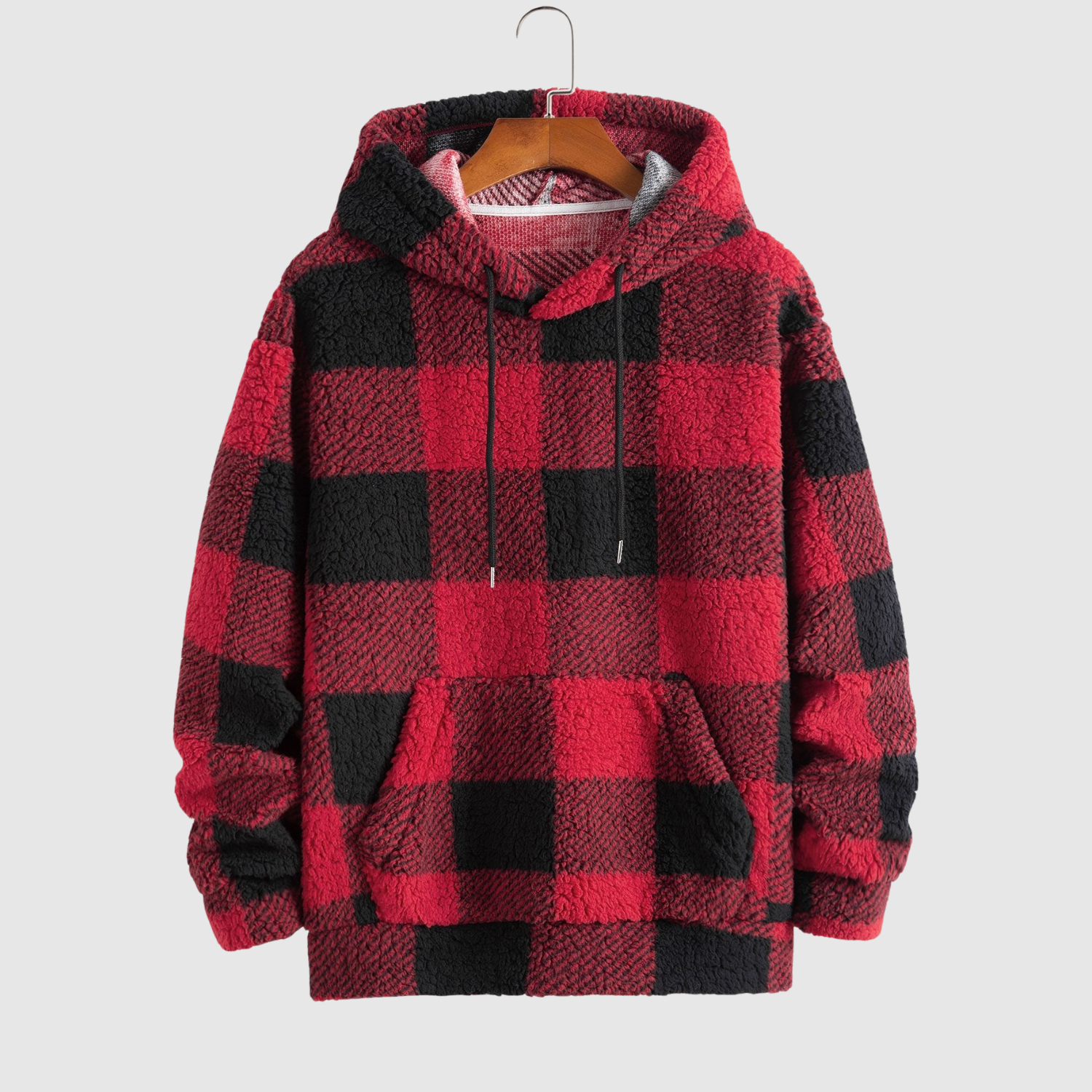 Daniel – Koszulka z tkaniny teddy w kratkę