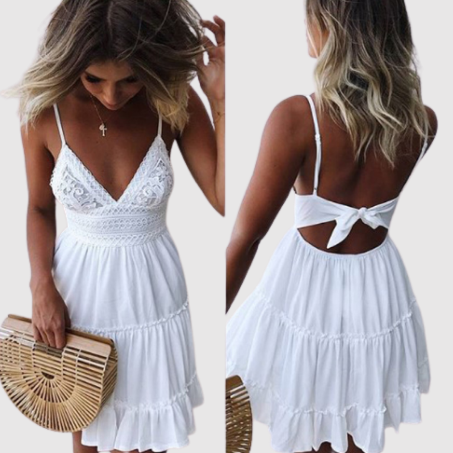 Eliška – Krótkie letnie sukienki z odsłoniętymi plecami