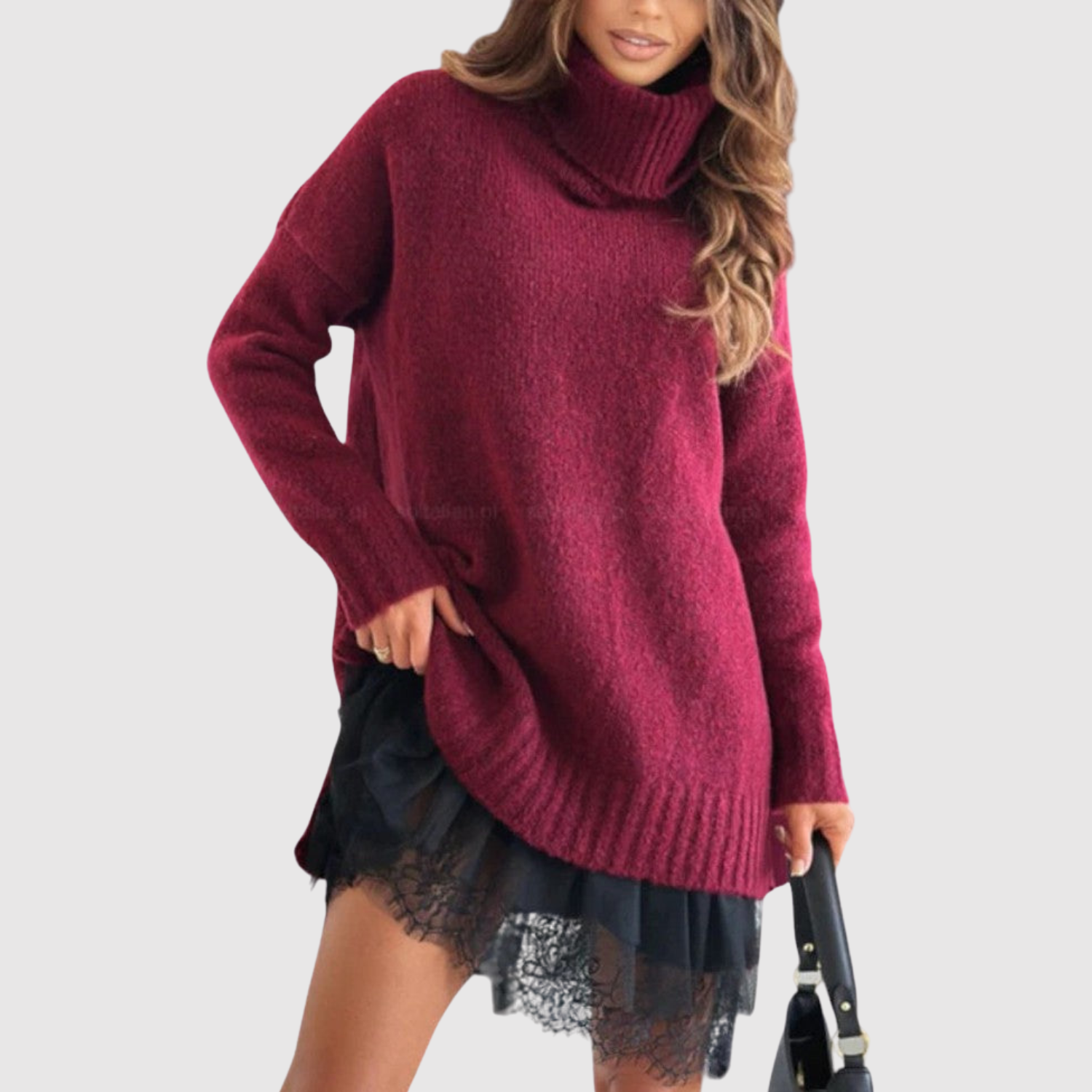 Natálie - Stylowy zestaw: sweter i elegancka sukienka