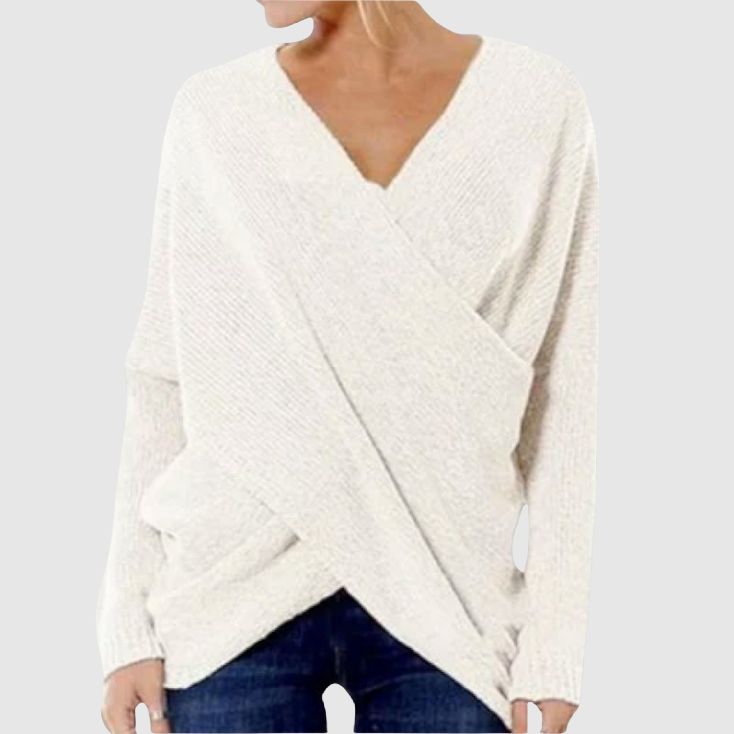 Nora – Sweter z efektem kopertowym