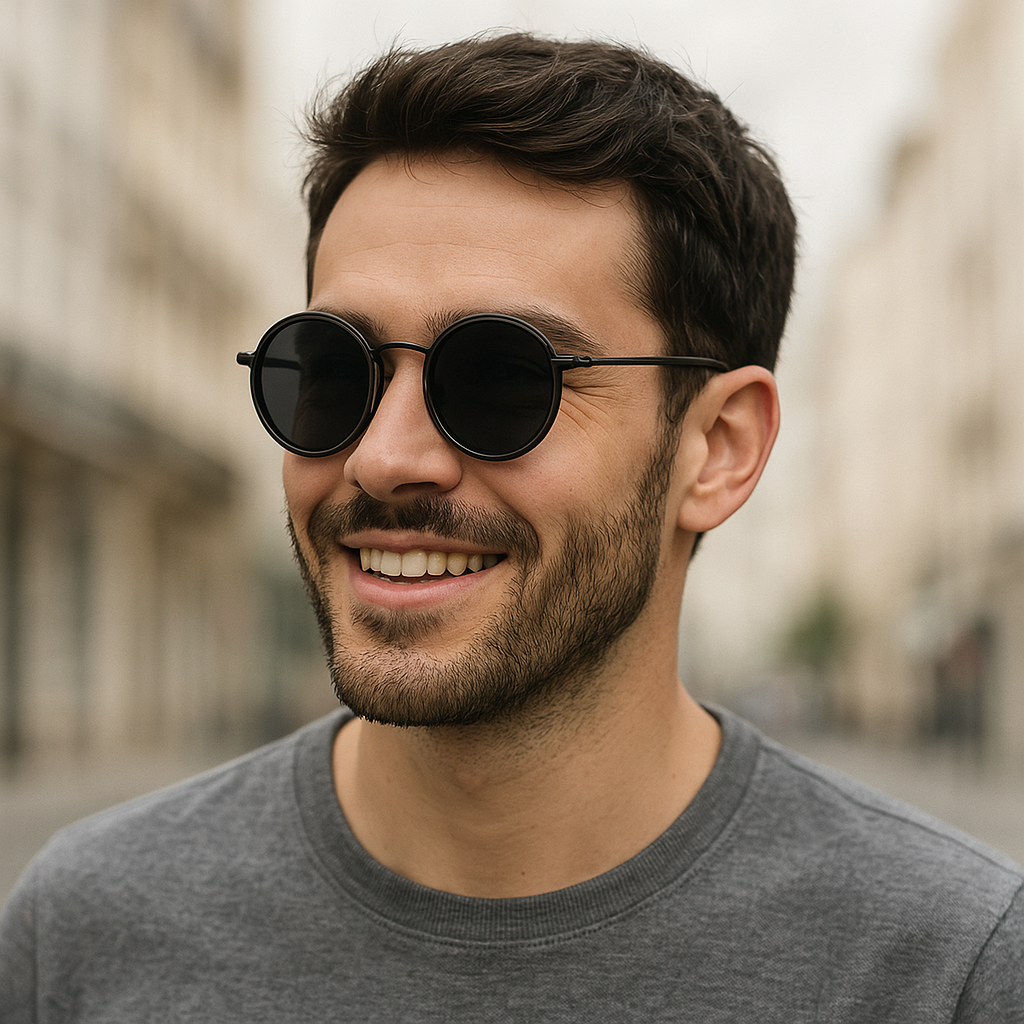 Alex – Okrągłe retro okulary przeciwsłoneczne z elegancką metalową ramą
