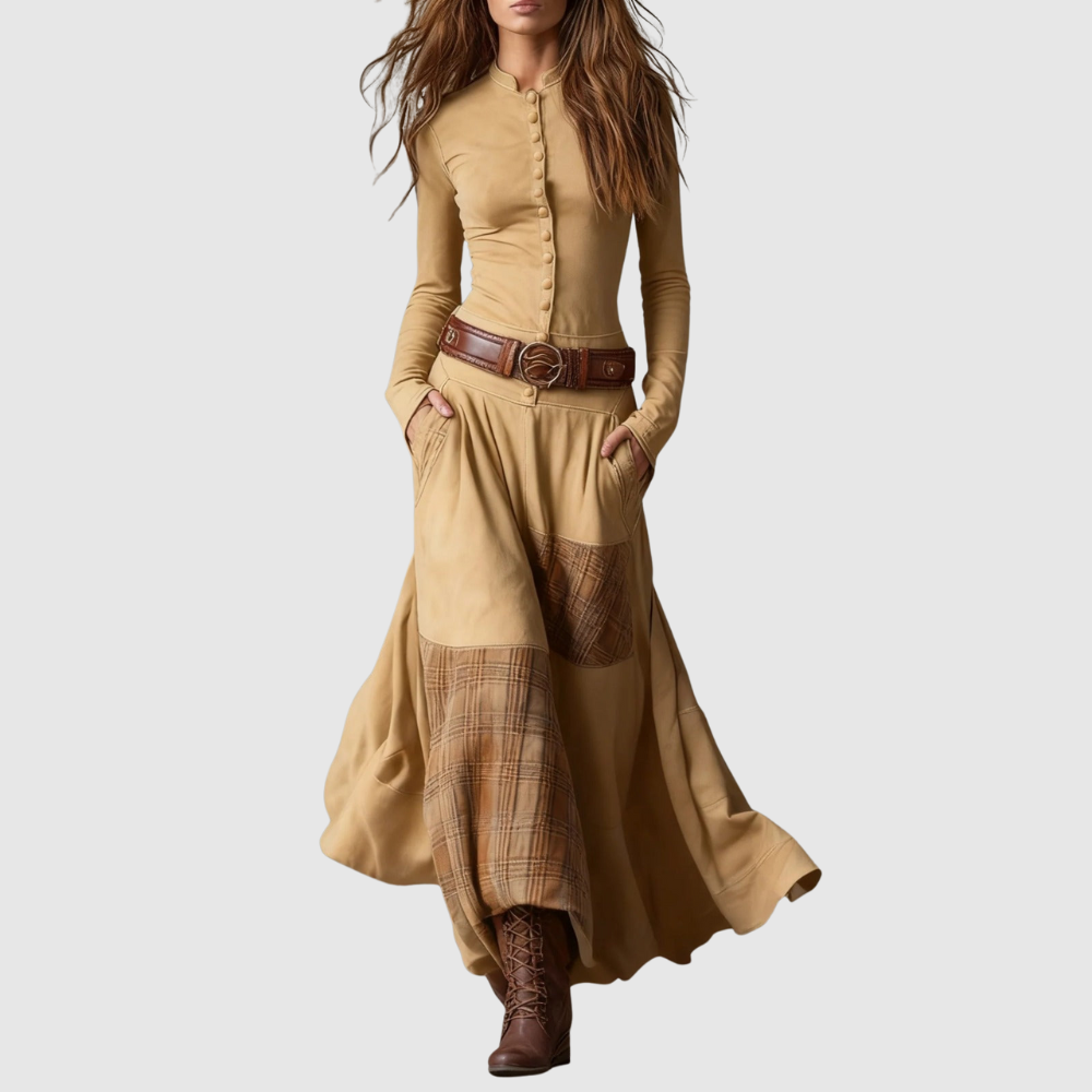 Eliška – Długie boho sukienki z wyrazistym paskiem