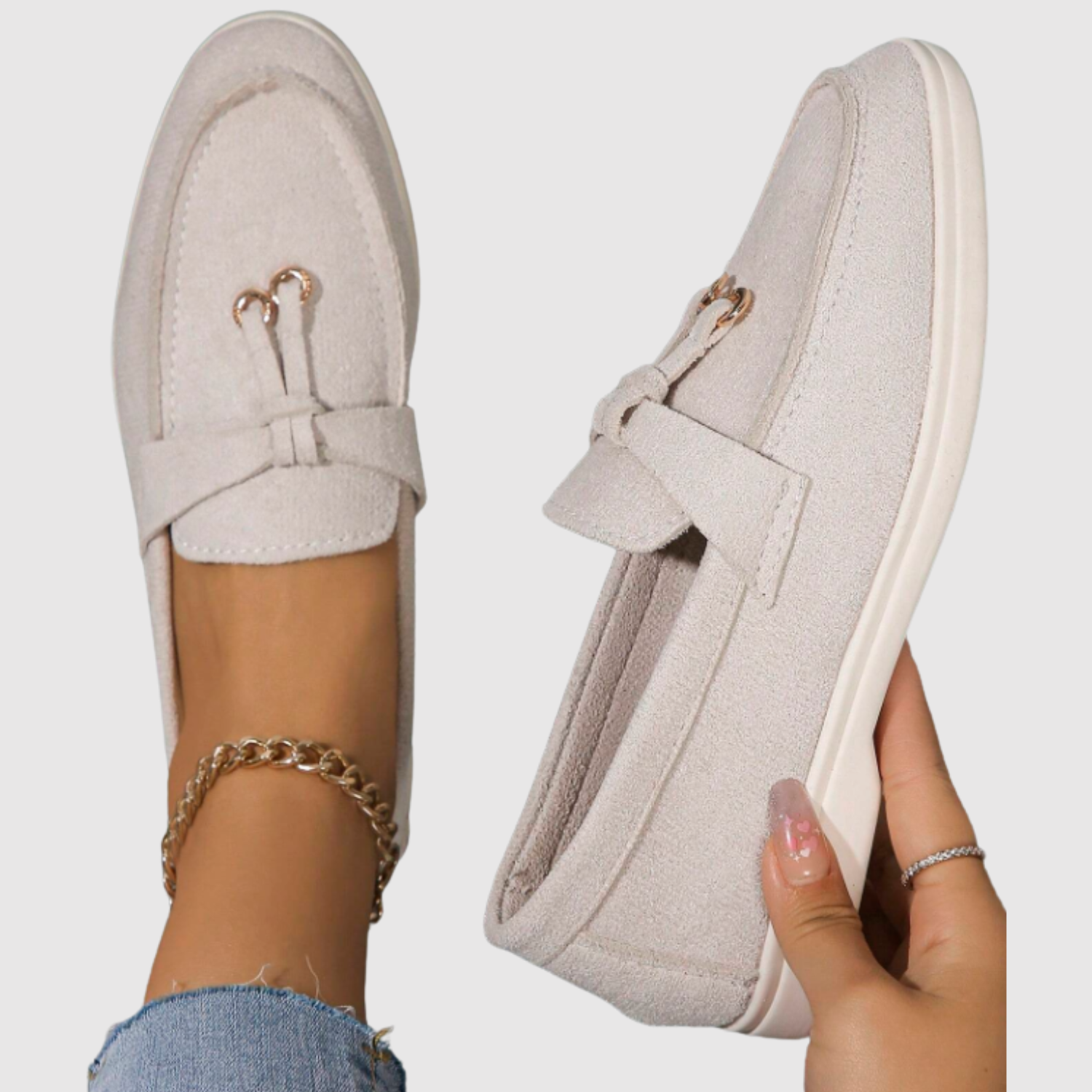 Lara – Wygodne płócienne loafersy z eleganckimi detalami