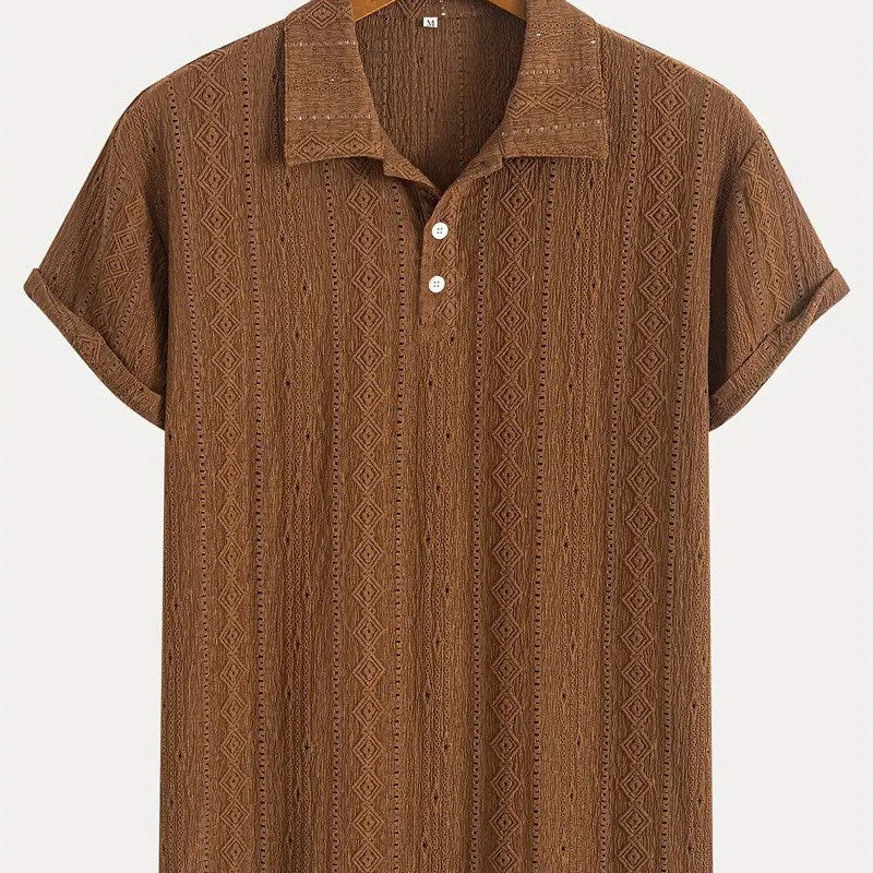 Adrian – Delikatnie pleciony polo z teksturowanym wzorem