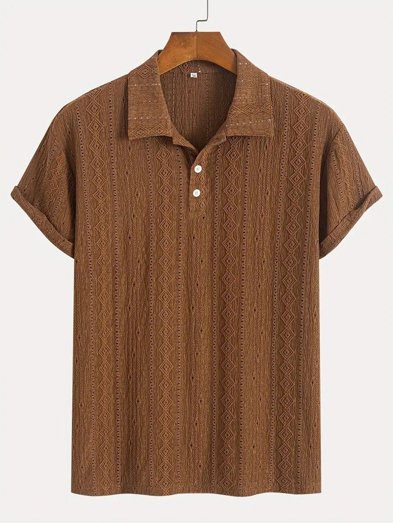 Adrian – Delikatnie pleciony polo z teksturowanym wzorem
