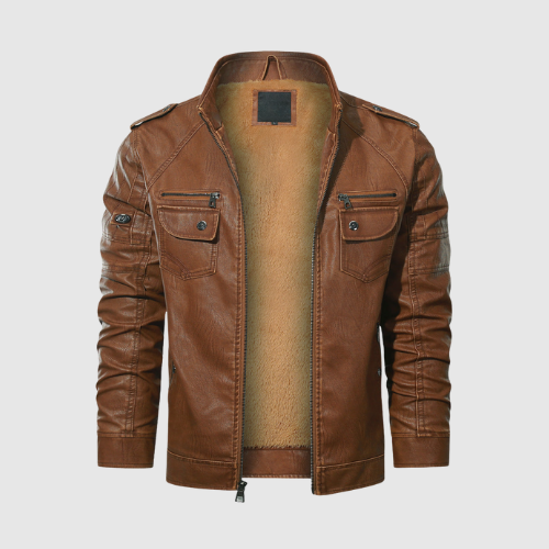 Dorian – Skórzana kurtka z wełnianą podszewką