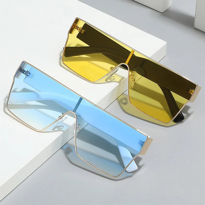 Alex – Okulary przeciwsłoneczne shield z metalicznym wykończeniem