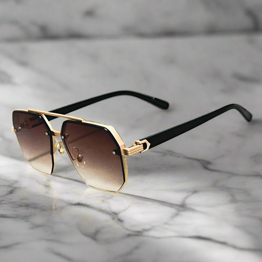 Alex – Kwadratowe okulary przeciwsłoneczne z metalową oprawką