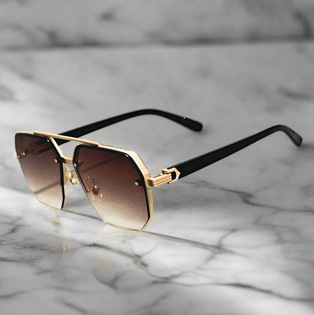 Alex – Kwadratowe okulary przeciwsłoneczne z metalową oprawką