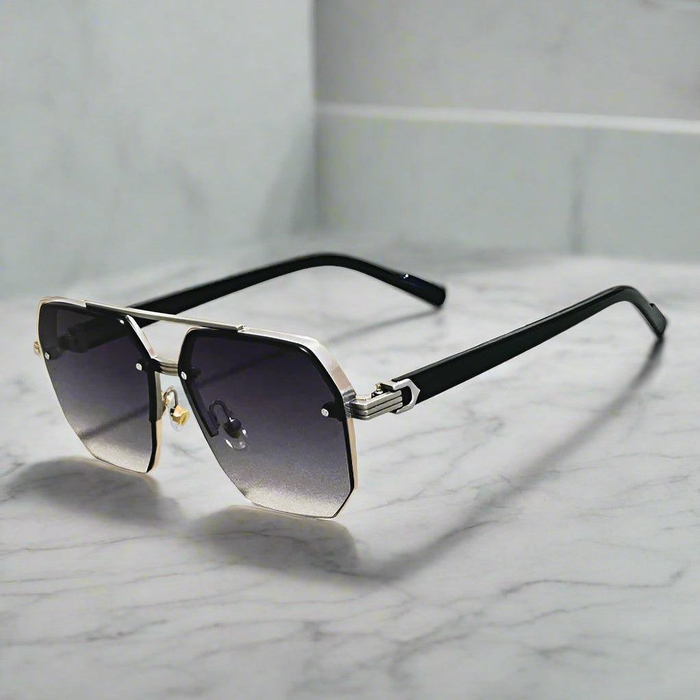 Alex – Kwadratowe okulary przeciwsłoneczne z metalową oprawką