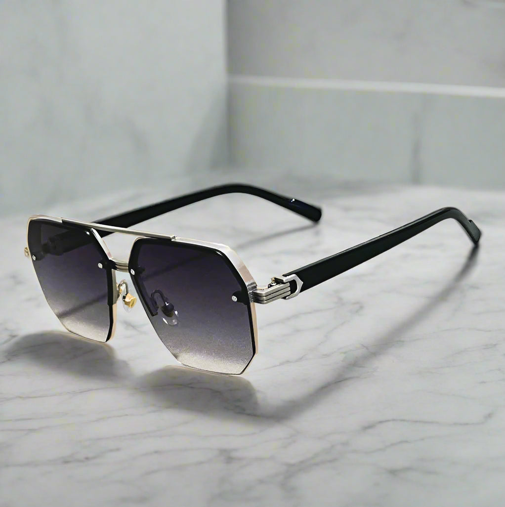 Alex – Kwadratowe okulary przeciwsłoneczne z metalową oprawką