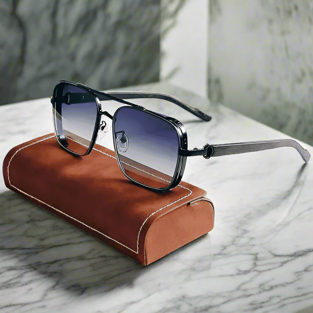 Alex – Okulary przeciwsłoneczne z prostokątną ramką i gradientowymi szkłami