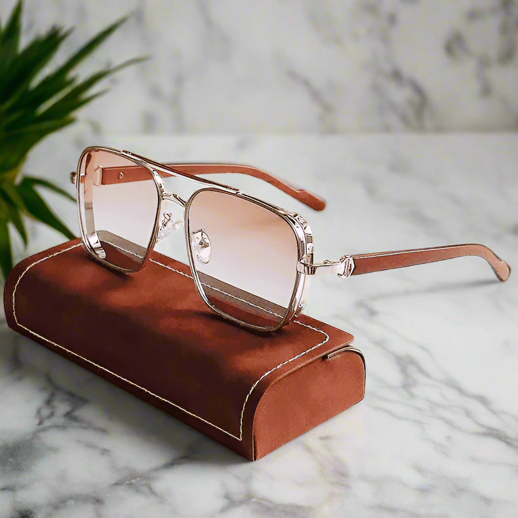 Alex – Okulary przeciwsłoneczne z prostokątną ramką i gradientowymi szkłami