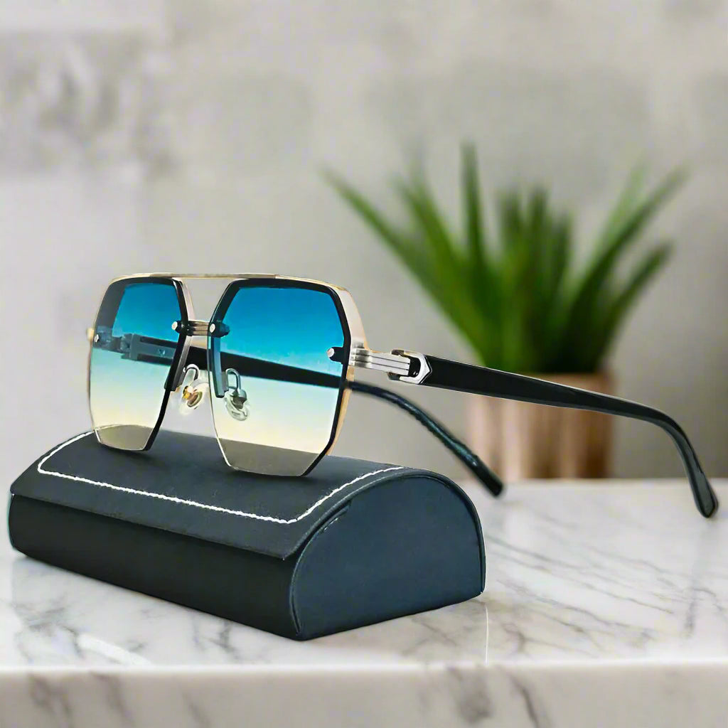 Alex – Kwadratowe okulary przeciwsłoneczne z metalową oprawką